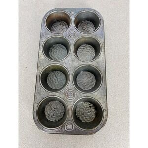 Vintage Bake King Muffin Tin cupcake pan 8 count vignette primitive patina